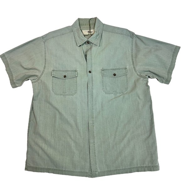 Vintage Penmans Men's L Polo Dress Shirt Light Green Button Up Short Sleeve - Picture 1 of 12